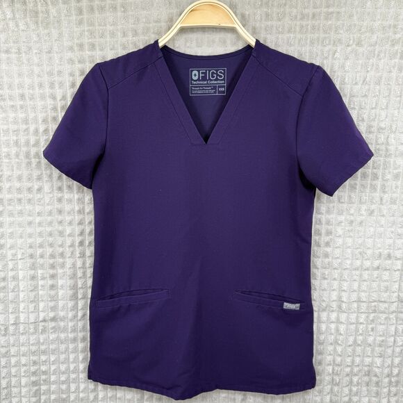 Figs Scrub Top Womens XXS Plum Purple Technical Collection - Picture 2 of 6